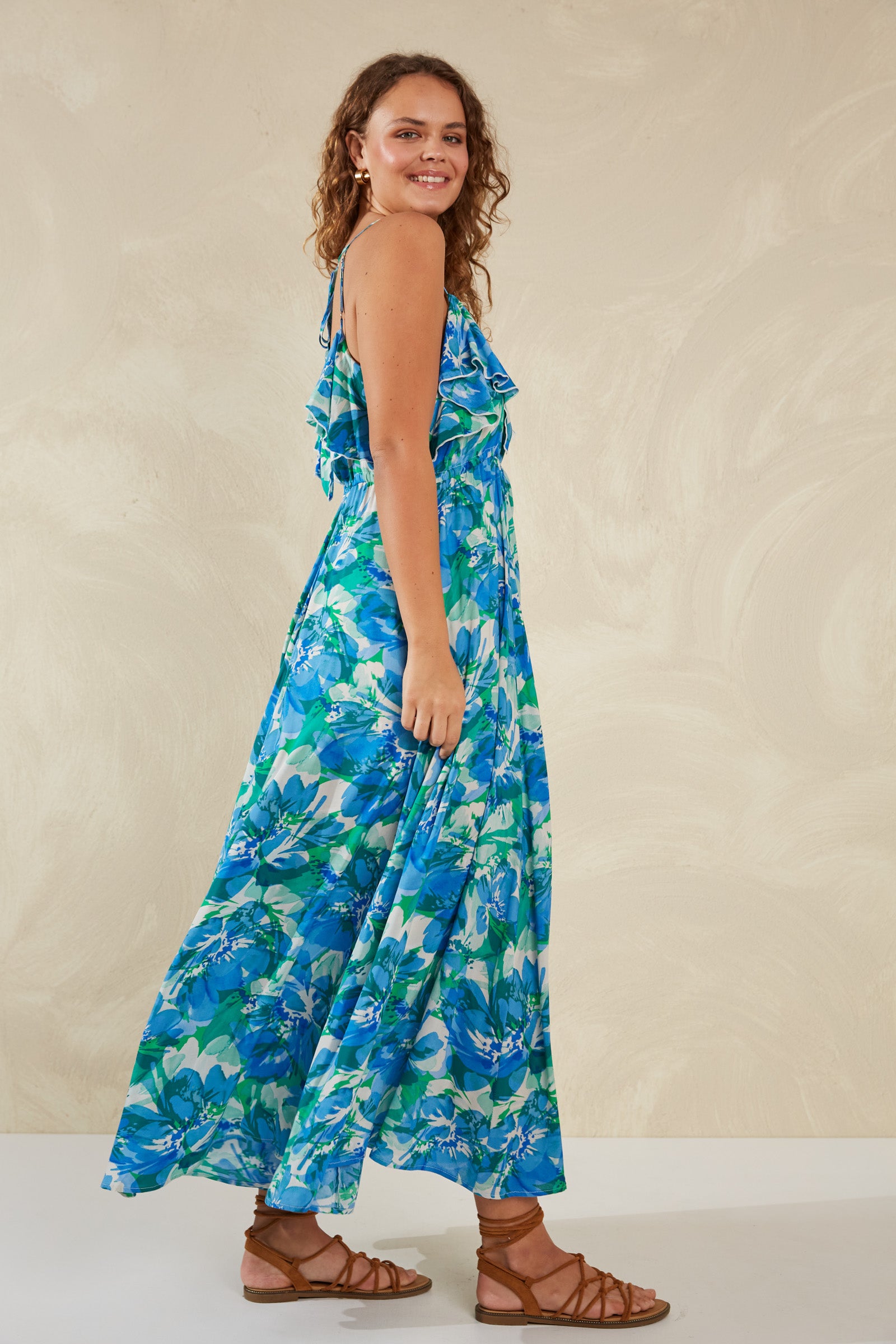 Lipari Frill Maxi Dress