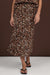 Mae Midi Skirt in Leopard Print with a draw string waist and relaxed fit to mid calf by adorne.  