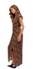 Balmain leopard maxi dress with front offset split, sleeveless with shoulder pads by Ebby & I.