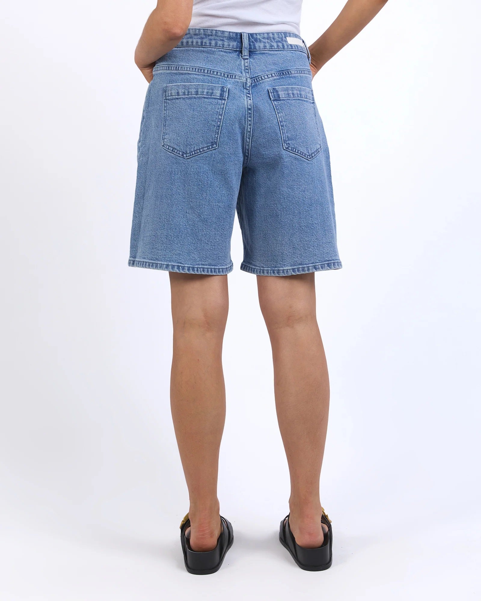 Back of Harley Denim Shorts - just above knee length by Foxwood.