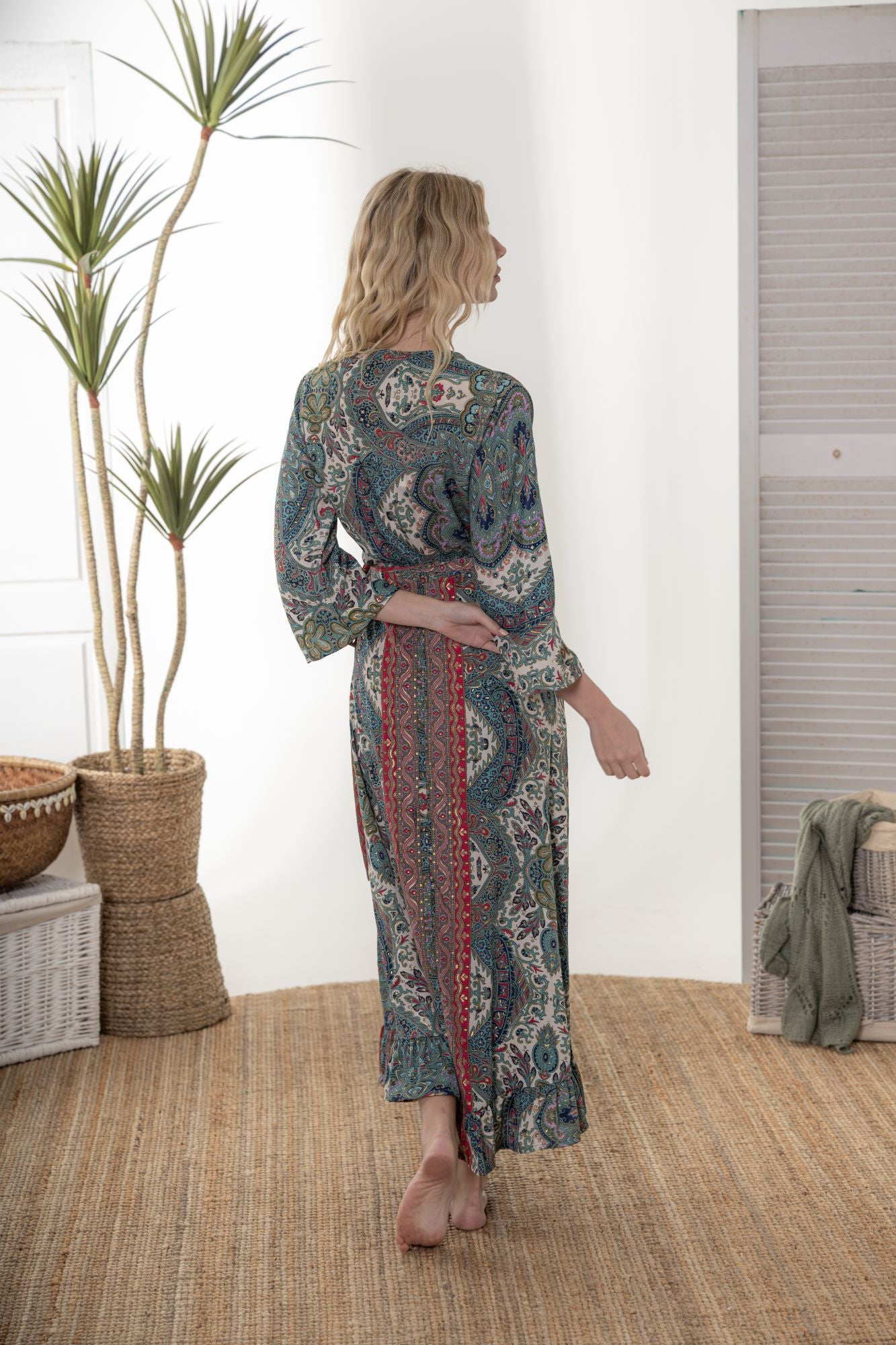 Calypso Long Sleeve Wrap Dress