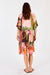 Back of blush pink, green, brown, orange multi Ravello Midi Dress by LulaSoul,