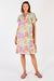 Lulasoul Portabella Midi Dress in Cloud a Pink, blue, white and orange floral dress.