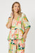 Threadz Cancun Top with Elbow Length Sleeves and a V-Neck in multi.