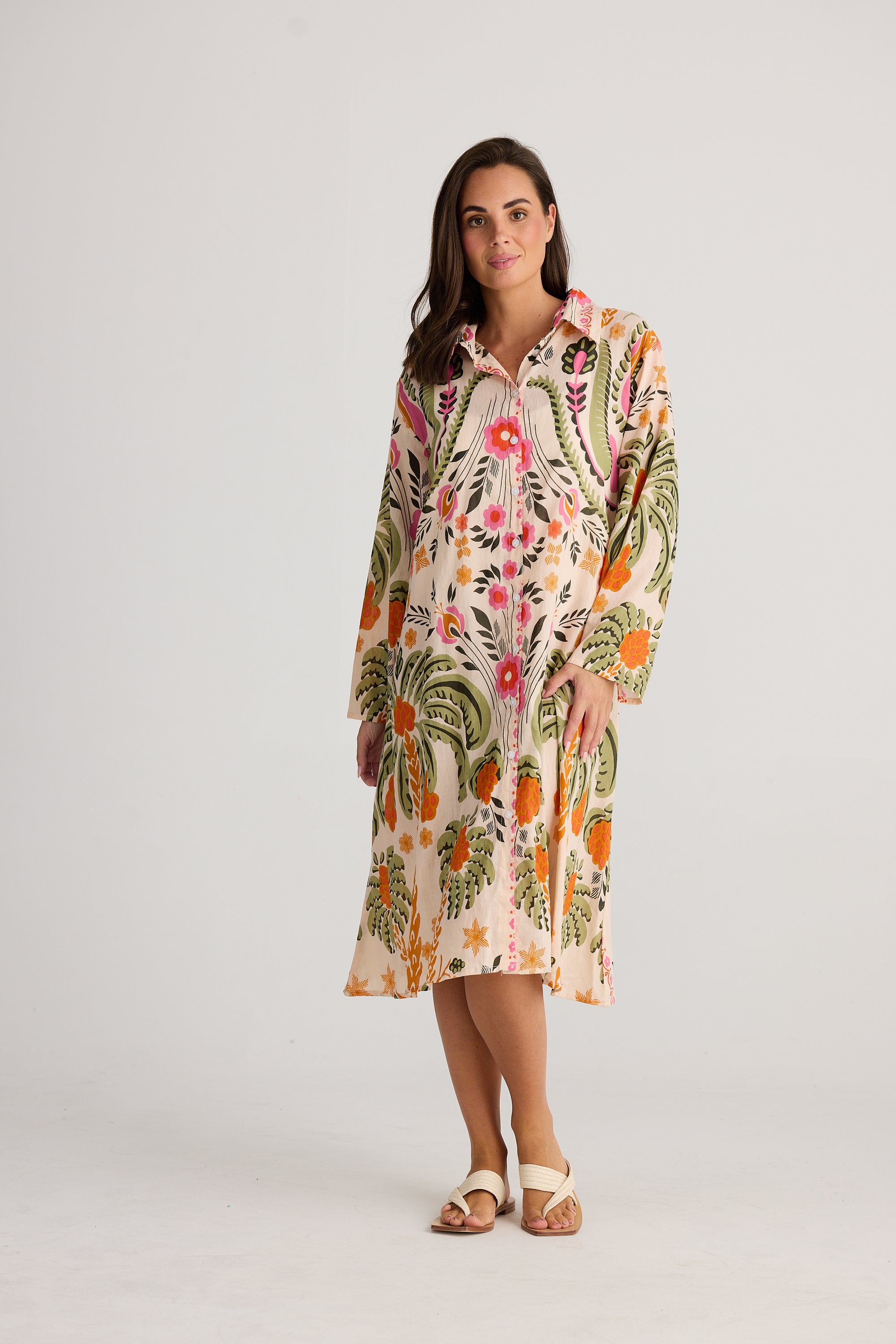 Stella Shirt Dress - Palm