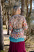 Cienna Lenah floral silk blend shirt in pink, orange, blue, yellow, white and natural.