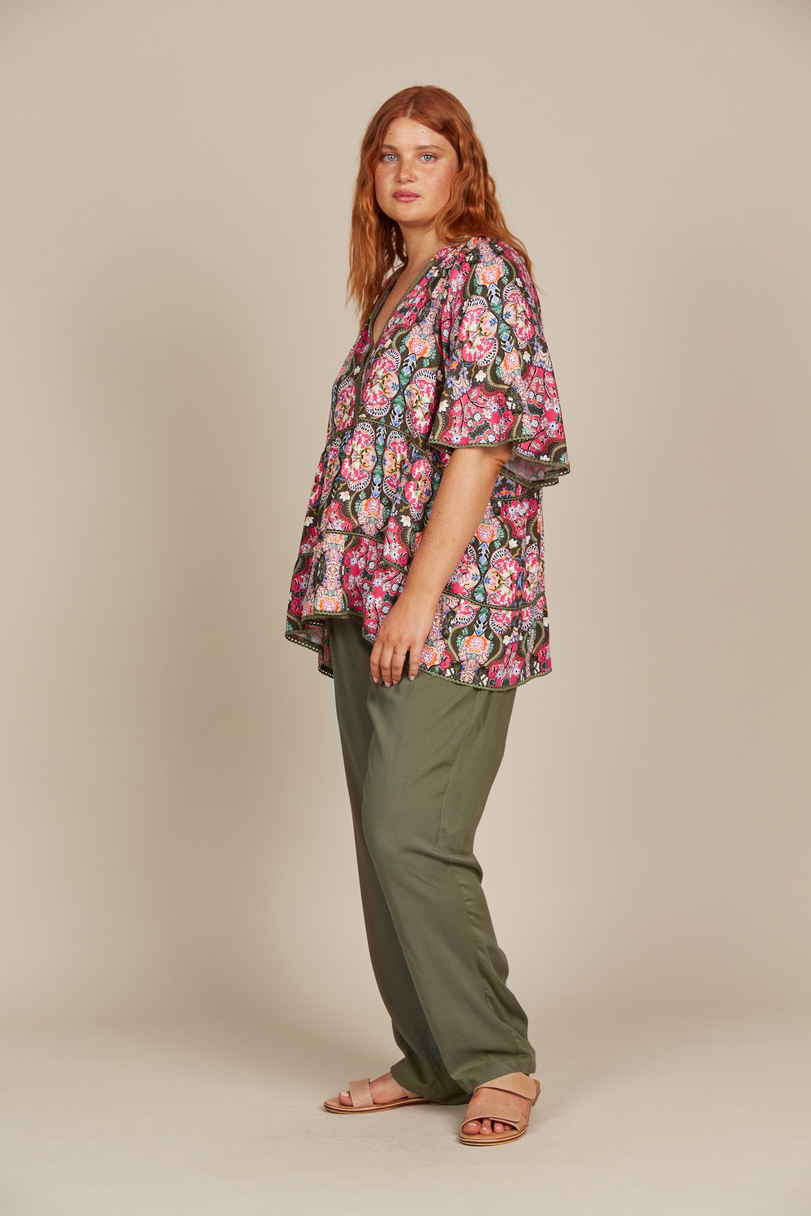 Esme V-Neck Top – Fleuron Prints