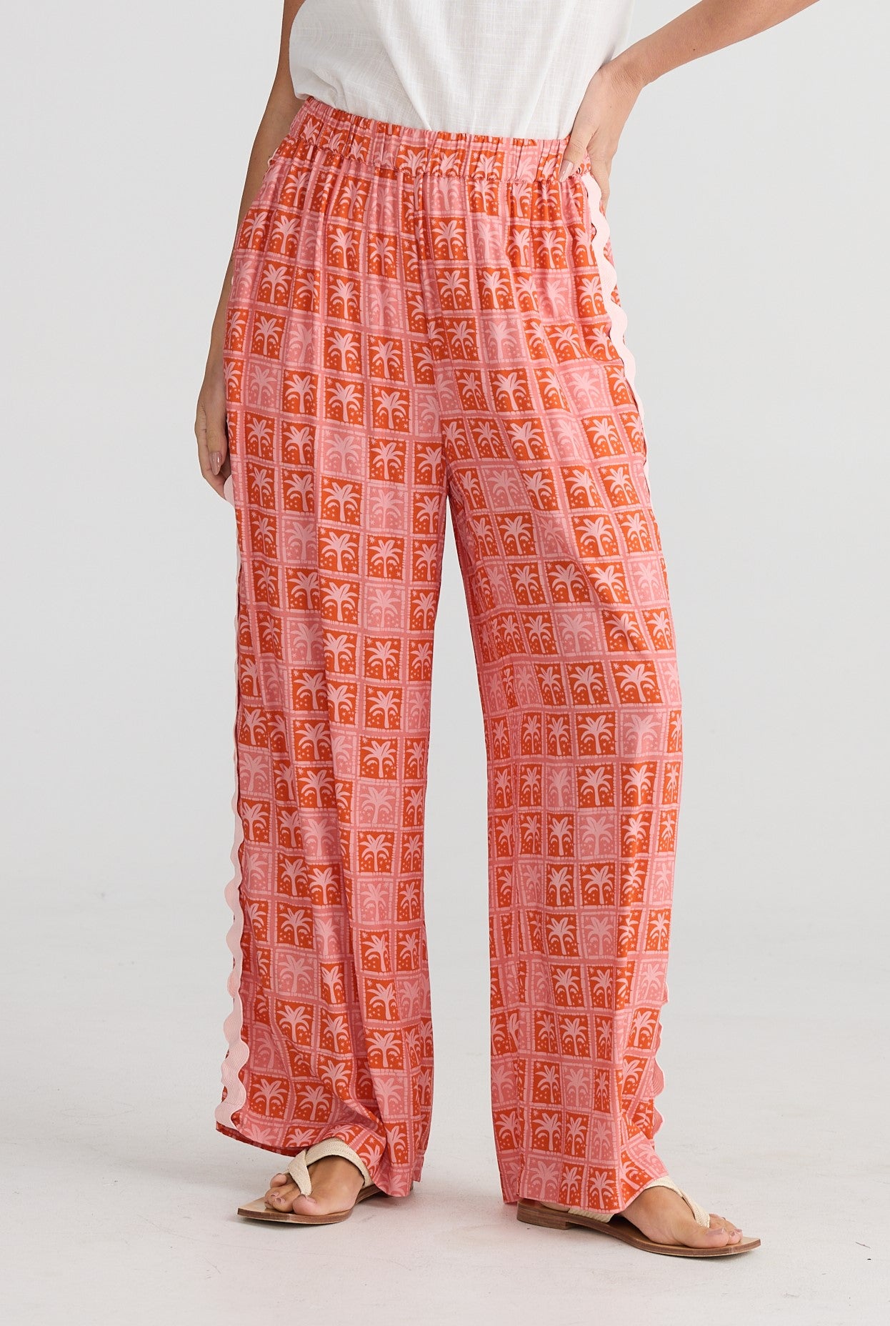 Playa Pants in disco Palm print by Holiday Trading.