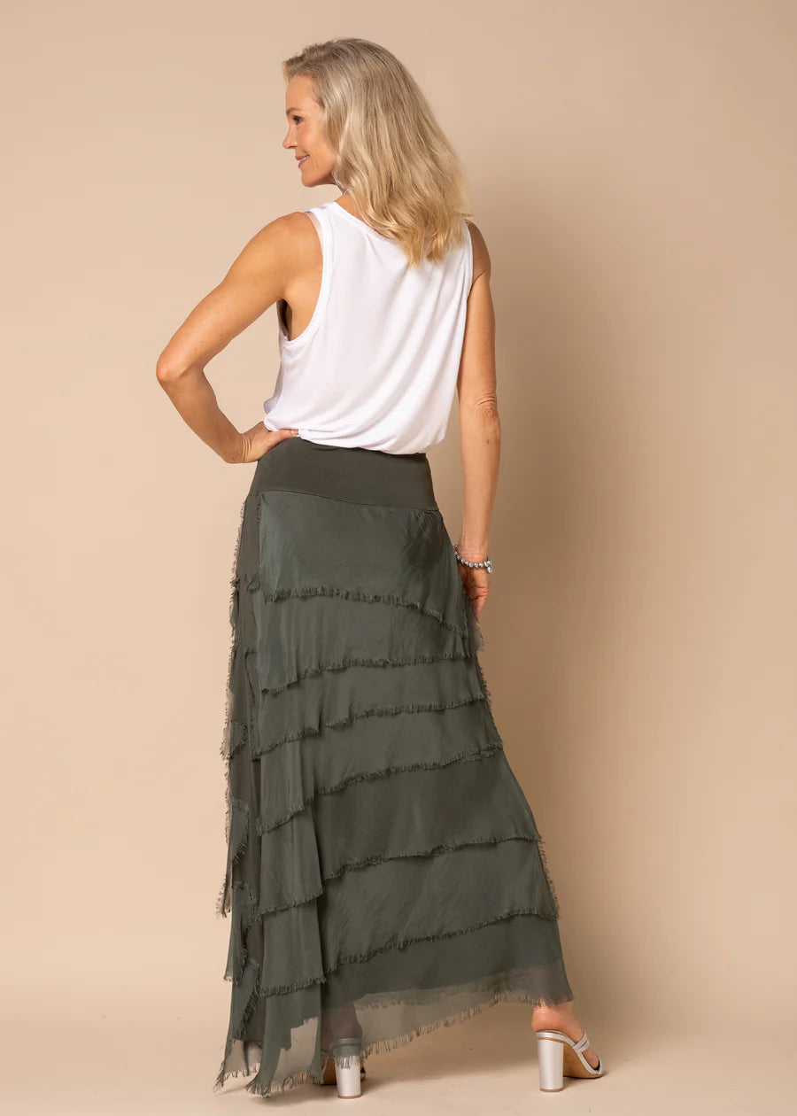 Fifi Silk Layered Maxi Skirt