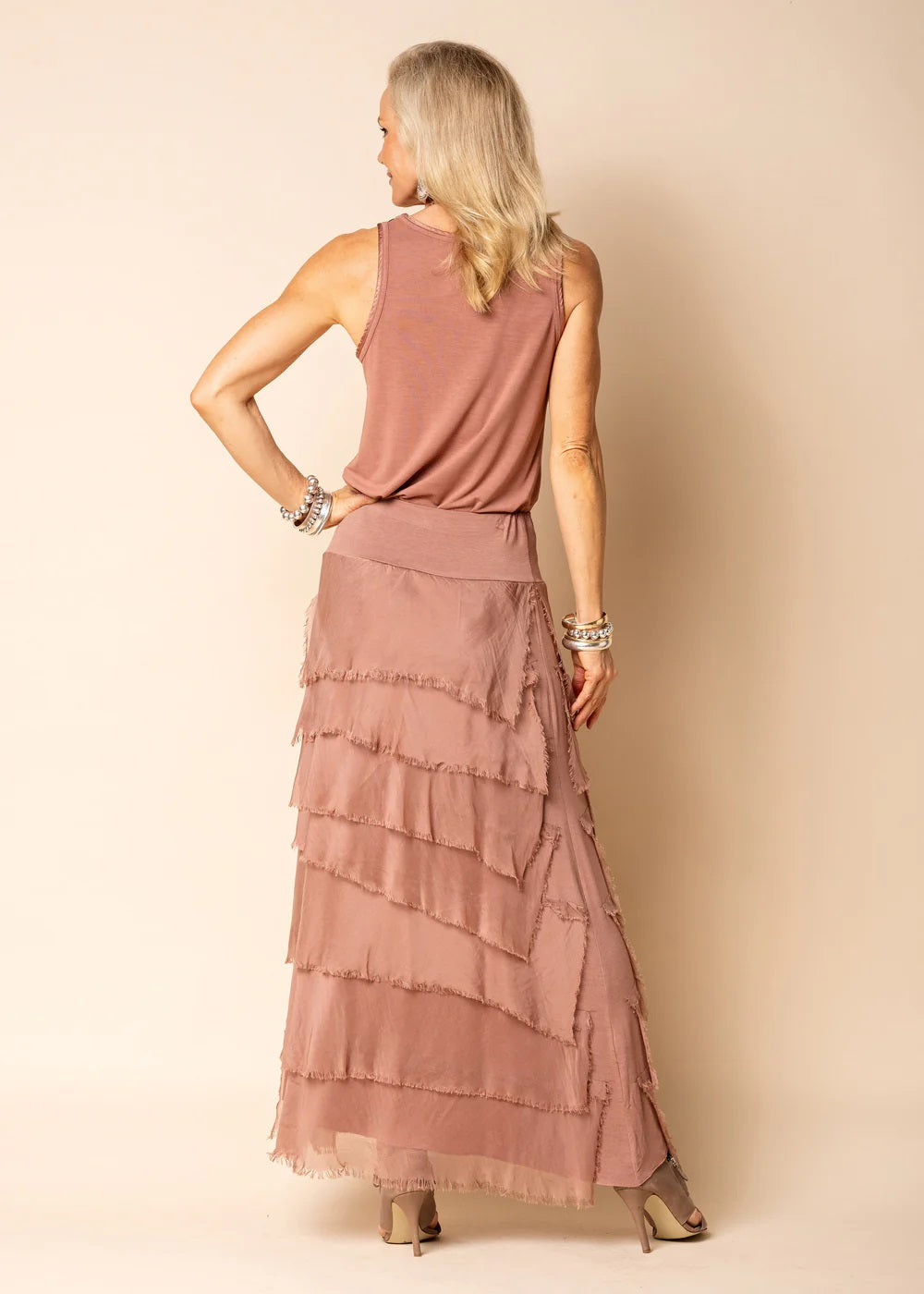 Fifi Silk Layered Maxi Skirt