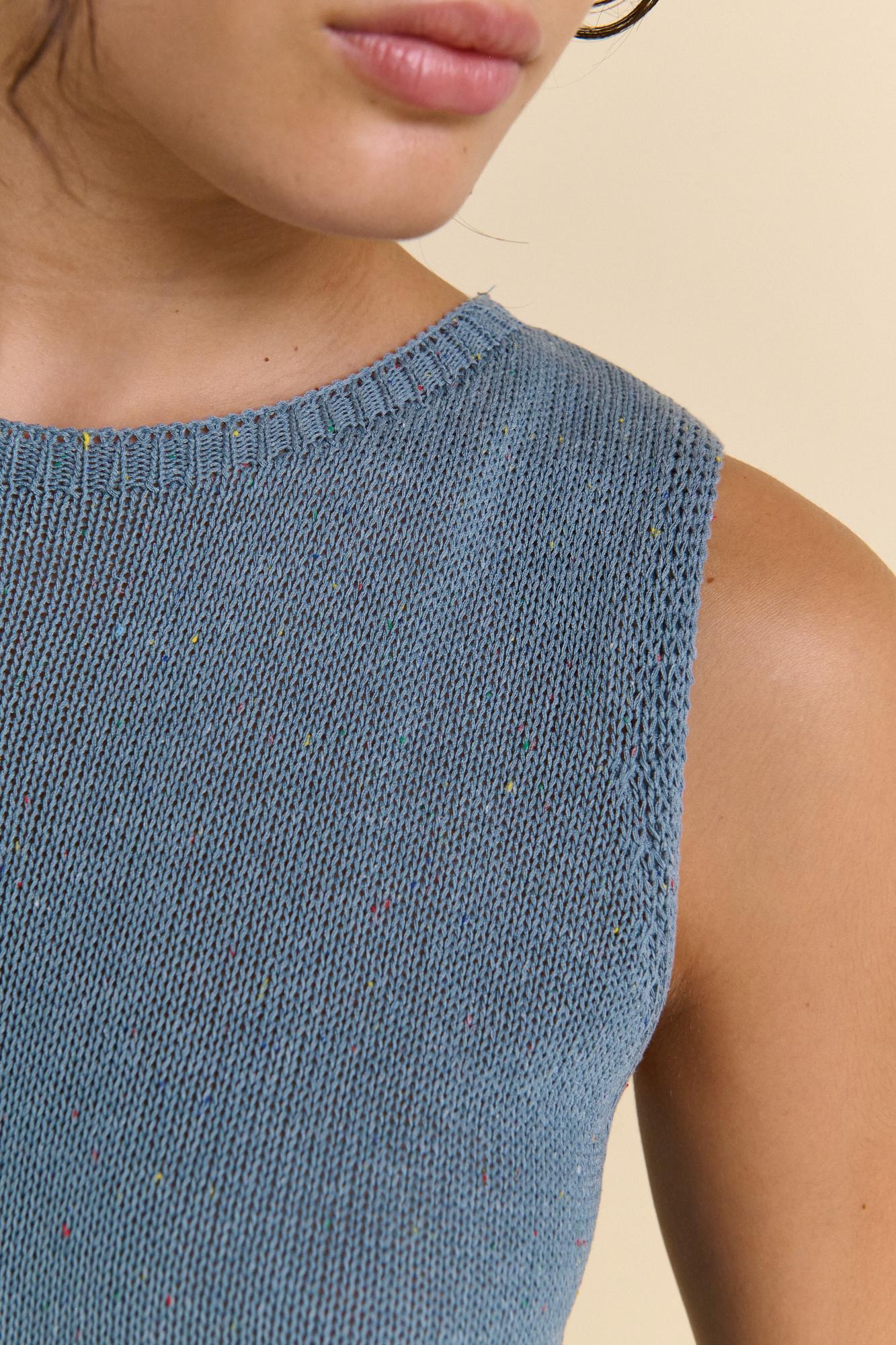 Speckled Flecked Colour in the Spring Knit Tank Top by Little Lies. 