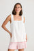 Women's white Penny tank top with wide elasticated straps by Holiday.