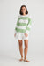 Green and White long sleeve lightweight knit top by Holiday.  