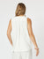 Back of Vacation Cami Top with slight tuck in middle, sleeveless with wide shoulders and curved hem.