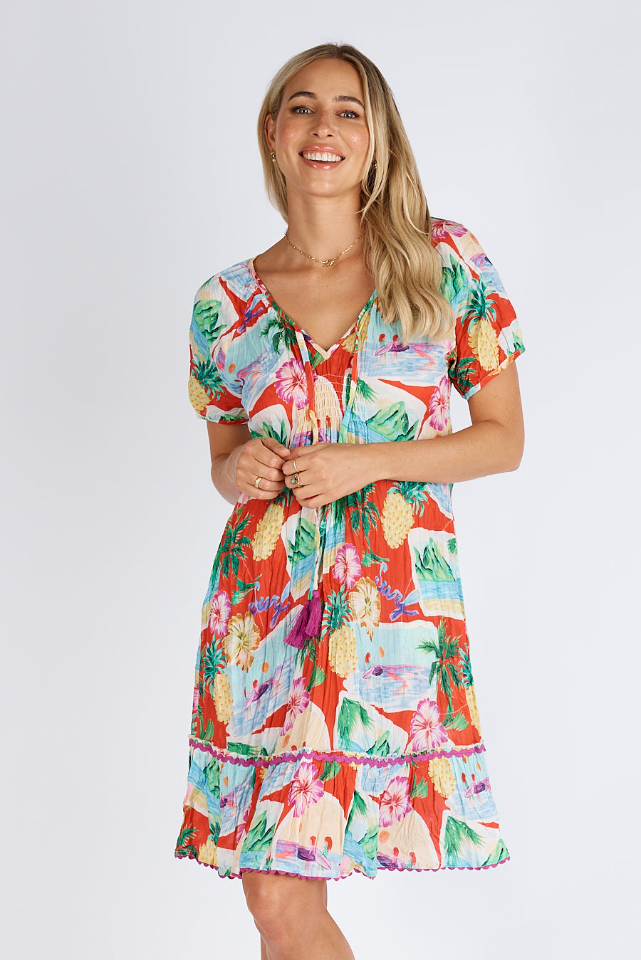 Surf Shirred Dress