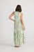 Back of womens Margot maxi dress by Holiday Trading in Green Waterlily Print.