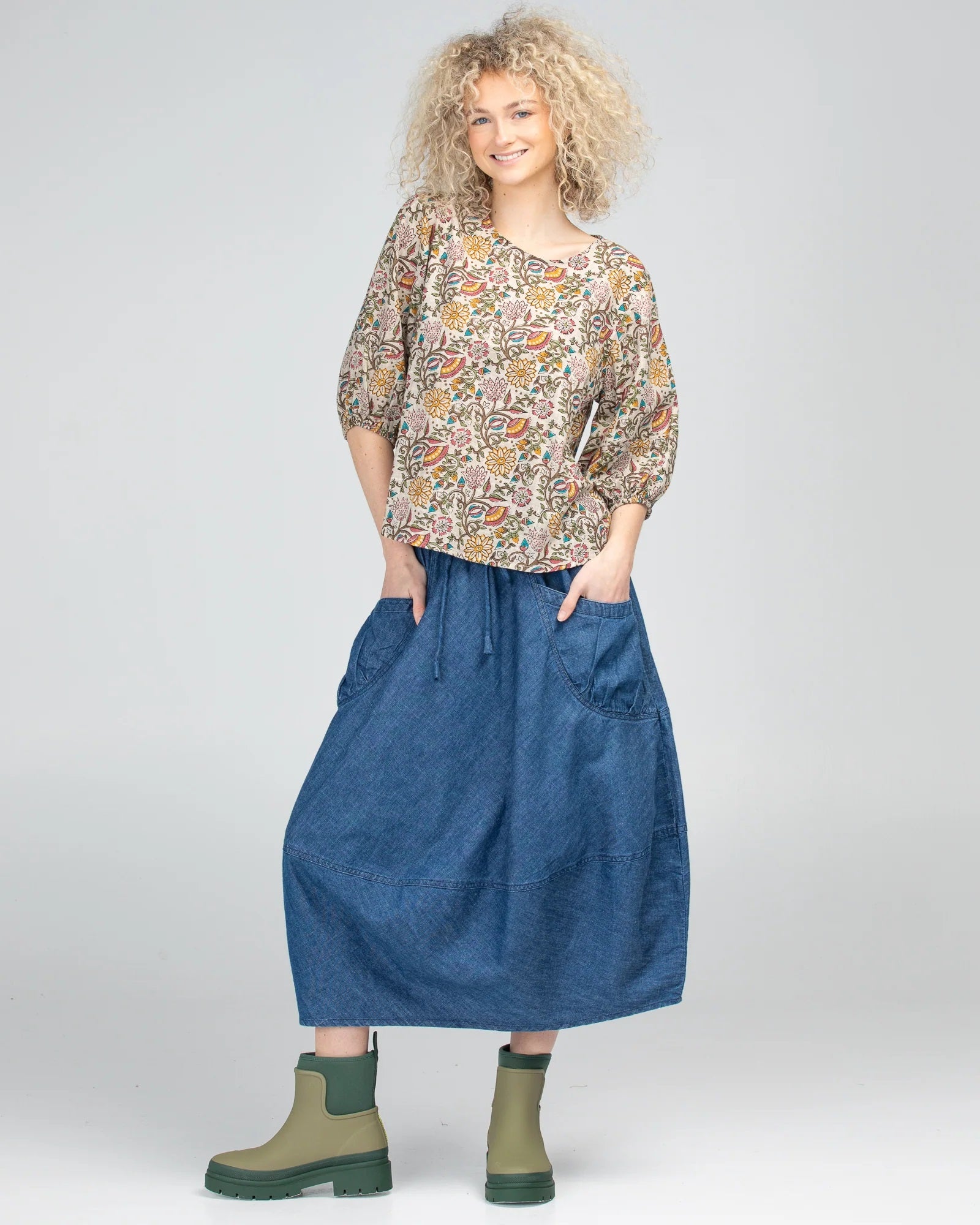 Guru Skirt – Mid Wash Denim