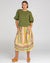 Boom Shankar Guru Midi Skirt in Aliana Stripe with front pockets.