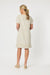 Back view of Ruffle Hem Linen Midi Dress with short sleeves and relaxed fit by Gordon Smith.