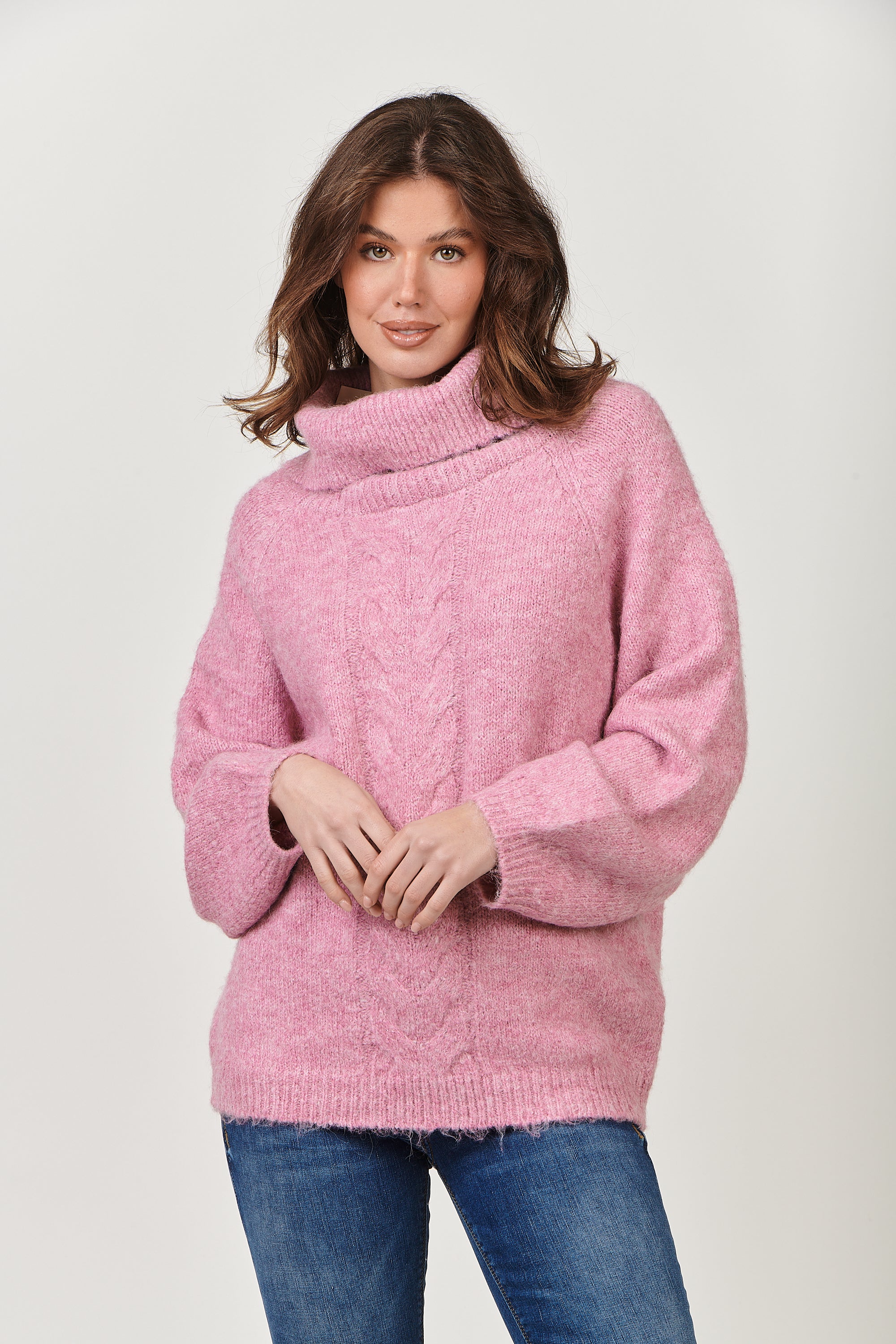 Roll Neck Cable Knit Jumper