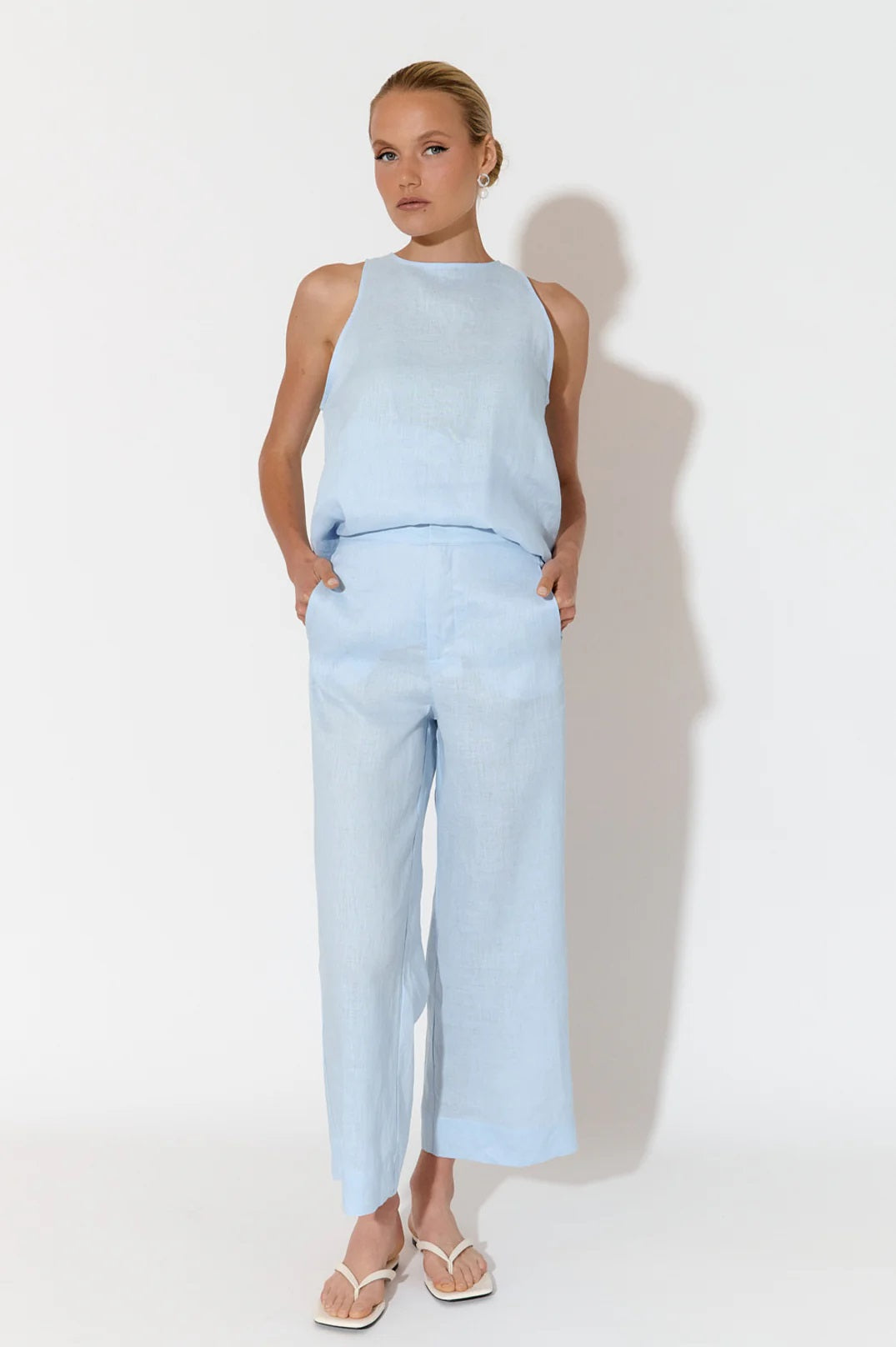 Nisha Cropped Linen Pant