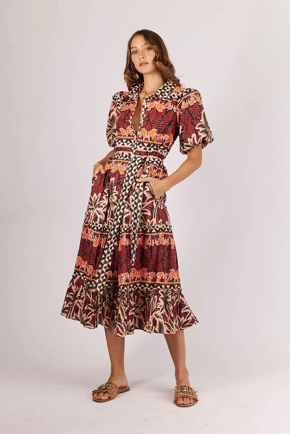 Oasis bloom clearance print column dress