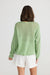 Back of Long Sleeve open knit Off Duty Mint Green Knit Top by Holiday.