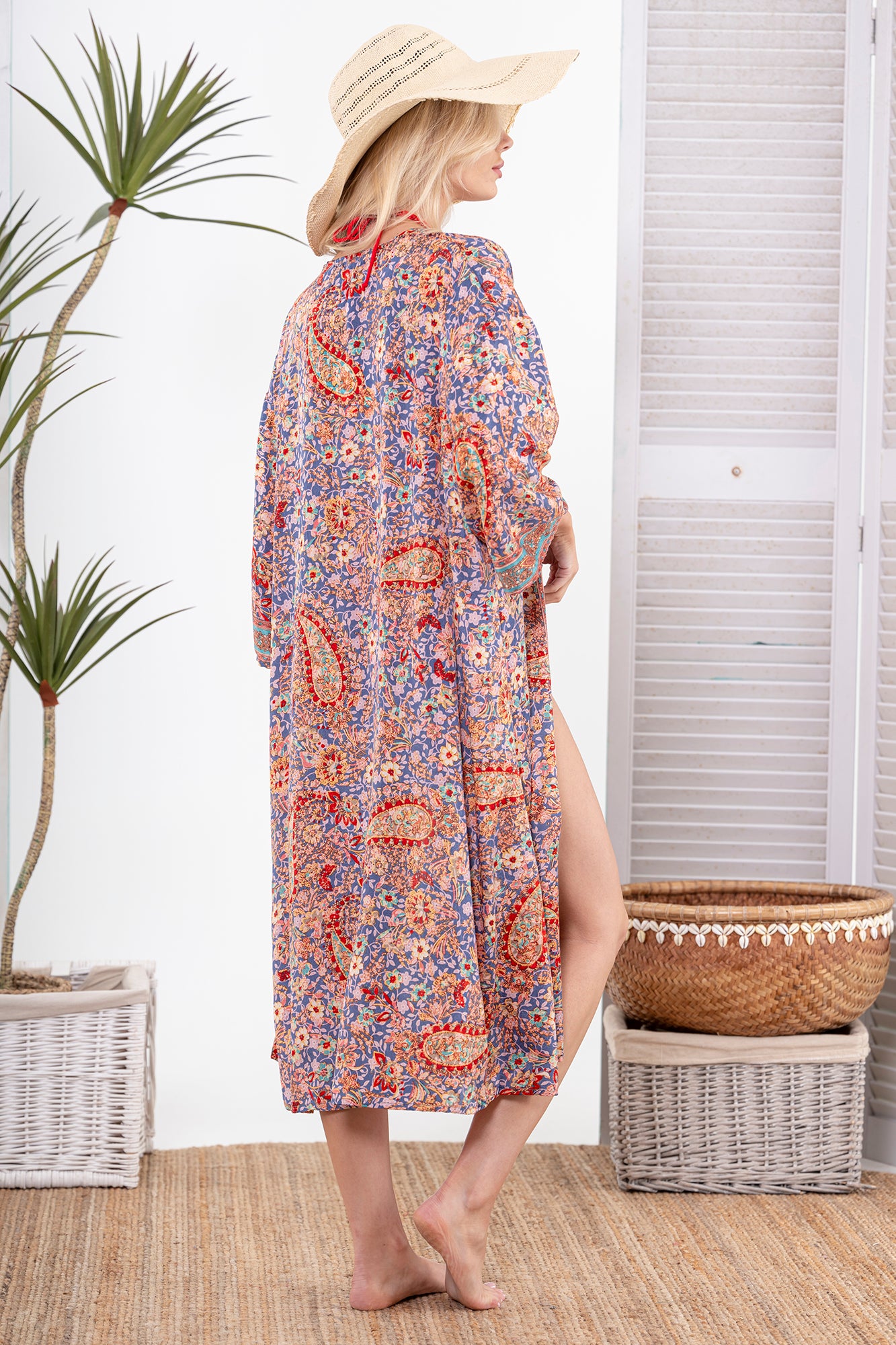 moni floral paisley silk blend kimono by Cienna