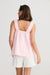 Back of the cotton cami style Penny Top in Pink by Holiday clothing.