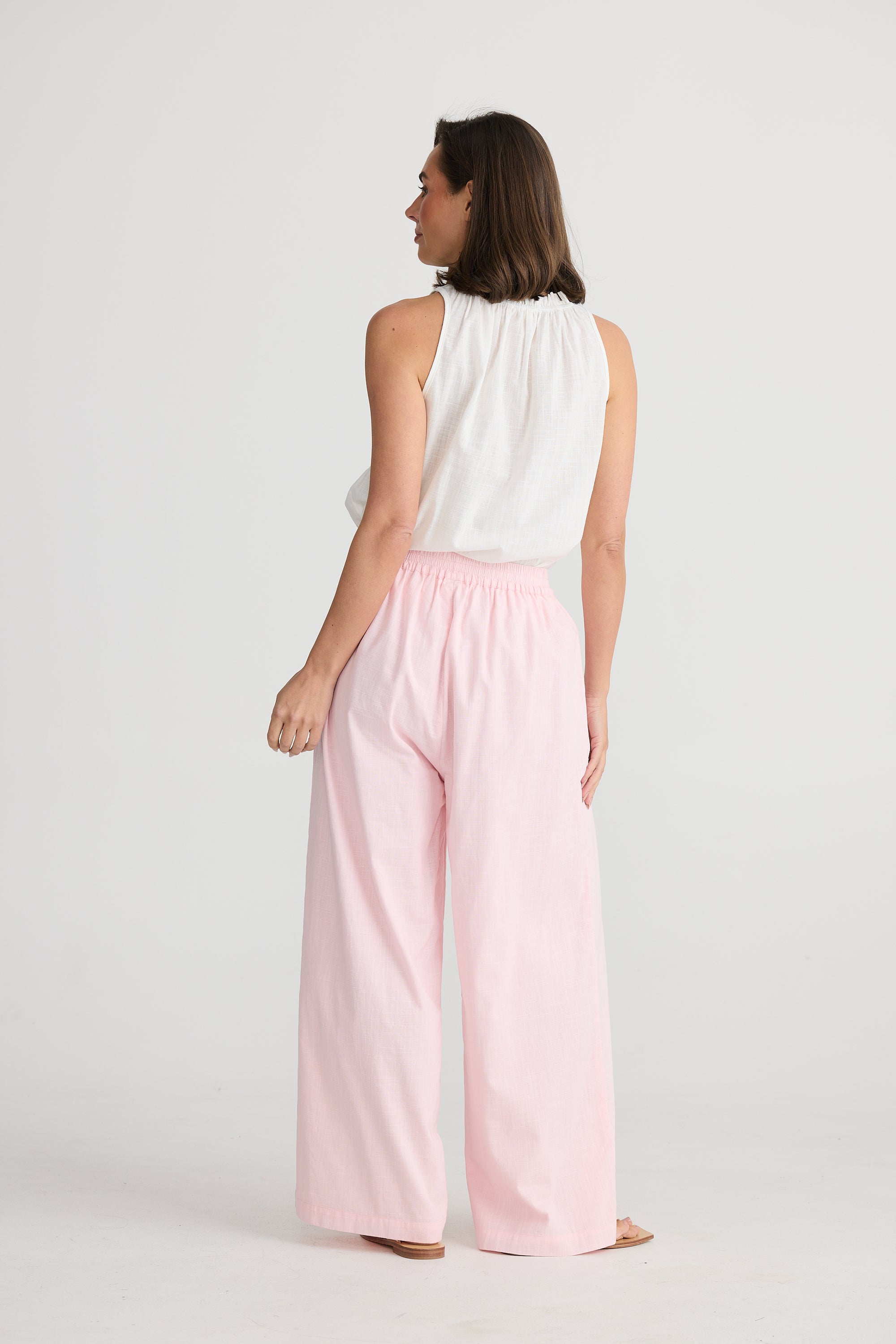 Ladies / women's pink full length cotton playa pants by Holiday.