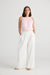 Women's cotton wide leg white pants by Holiday.