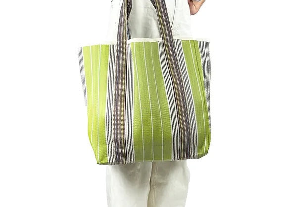 Shaped Striped Market Tote