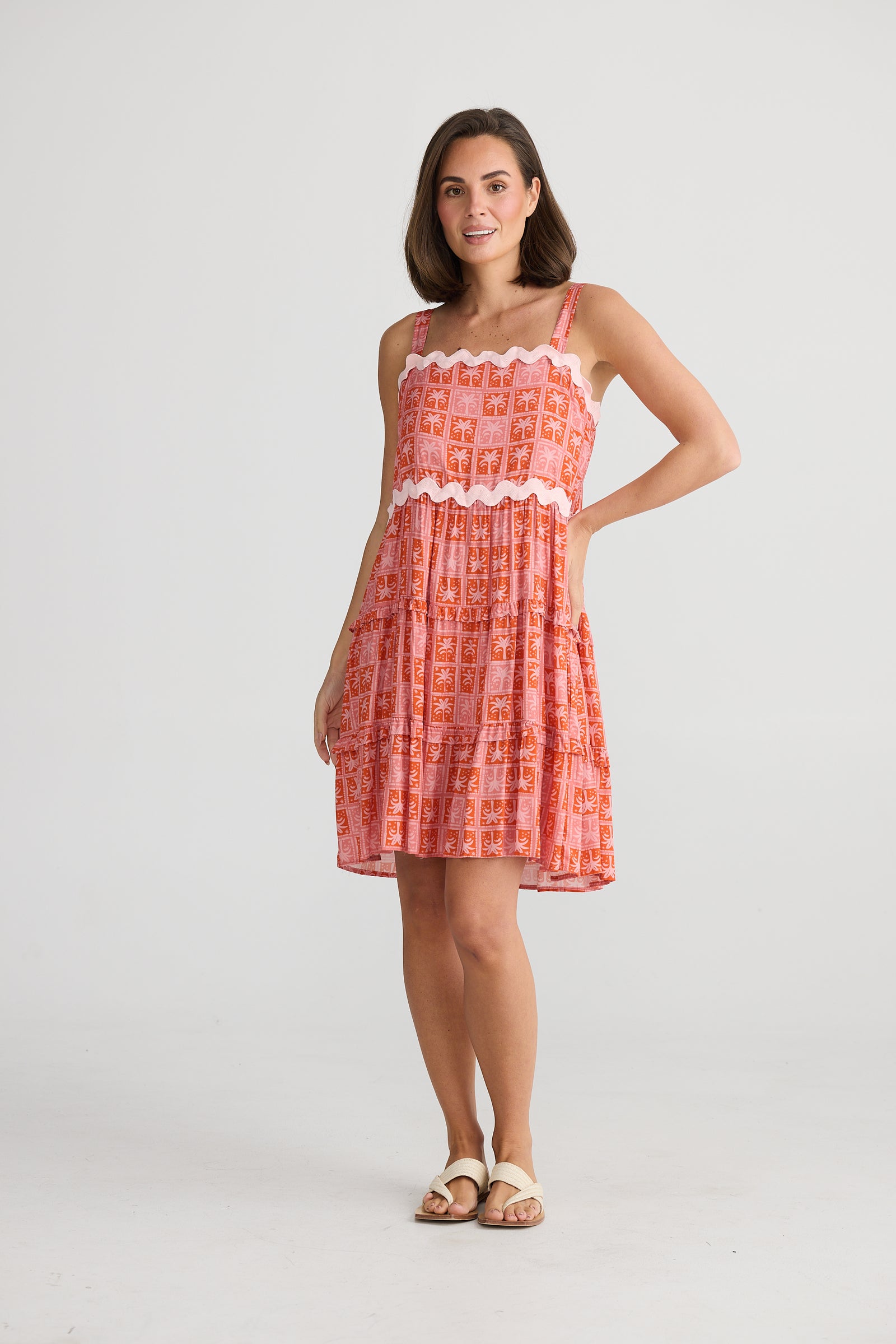 Havana Sleeveless Midi Dress in Disco Palm by Holiday clothing.