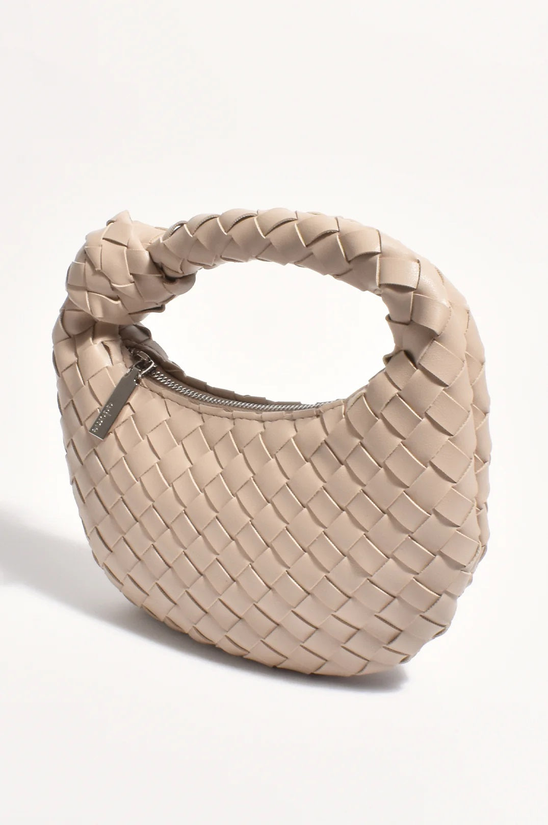 Vali Woven Mini Crescent Clutch