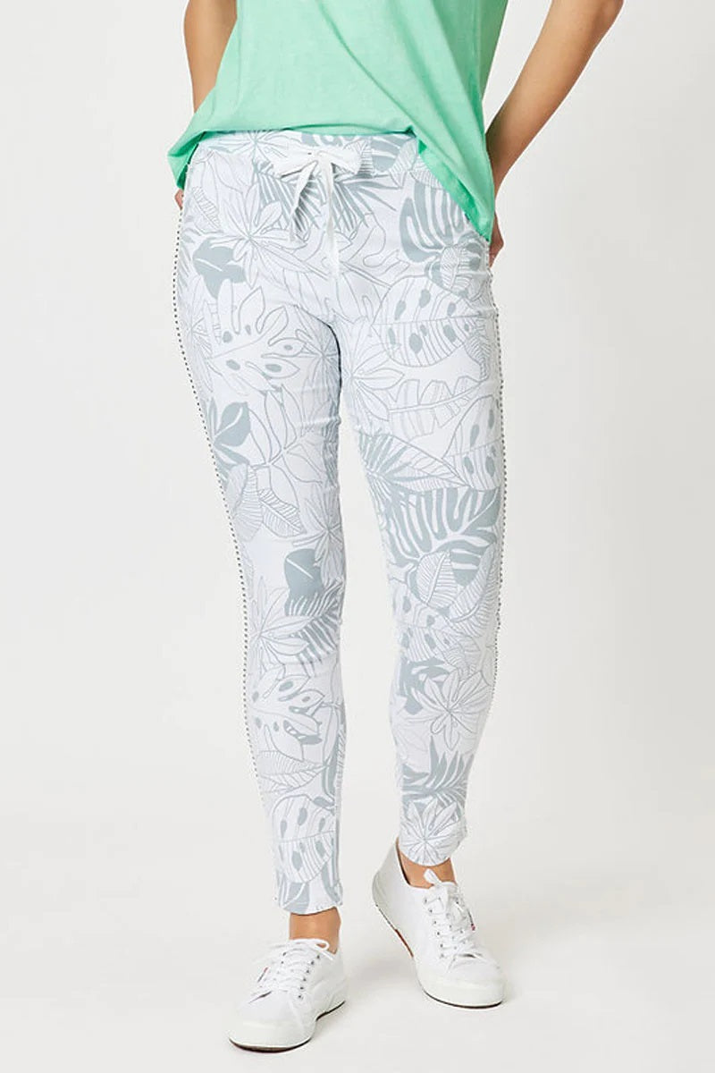 Printed Palm Jean