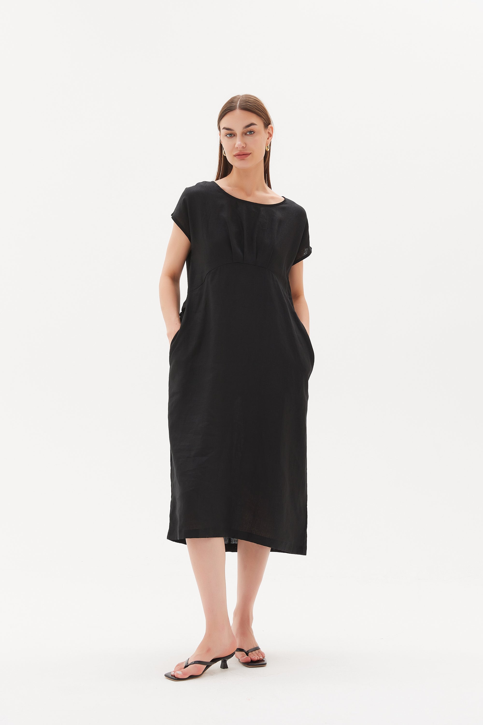 Tie Back Pleat Dress