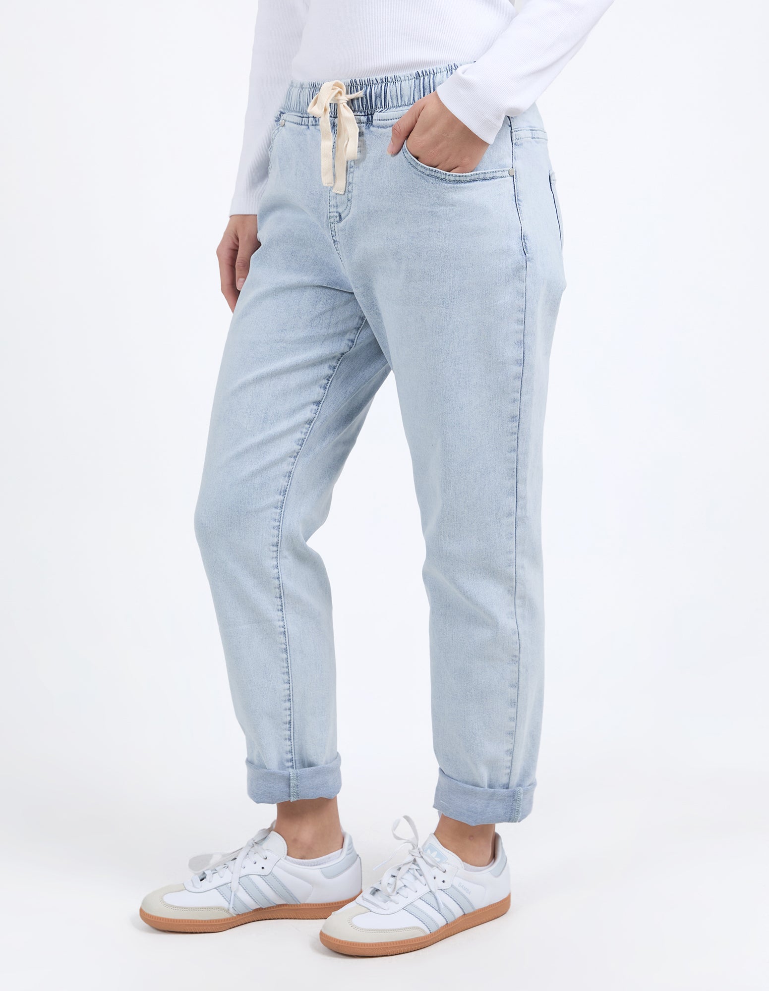 Juliette Jogger Jeans in Vintage pale Blue by Foxwood.