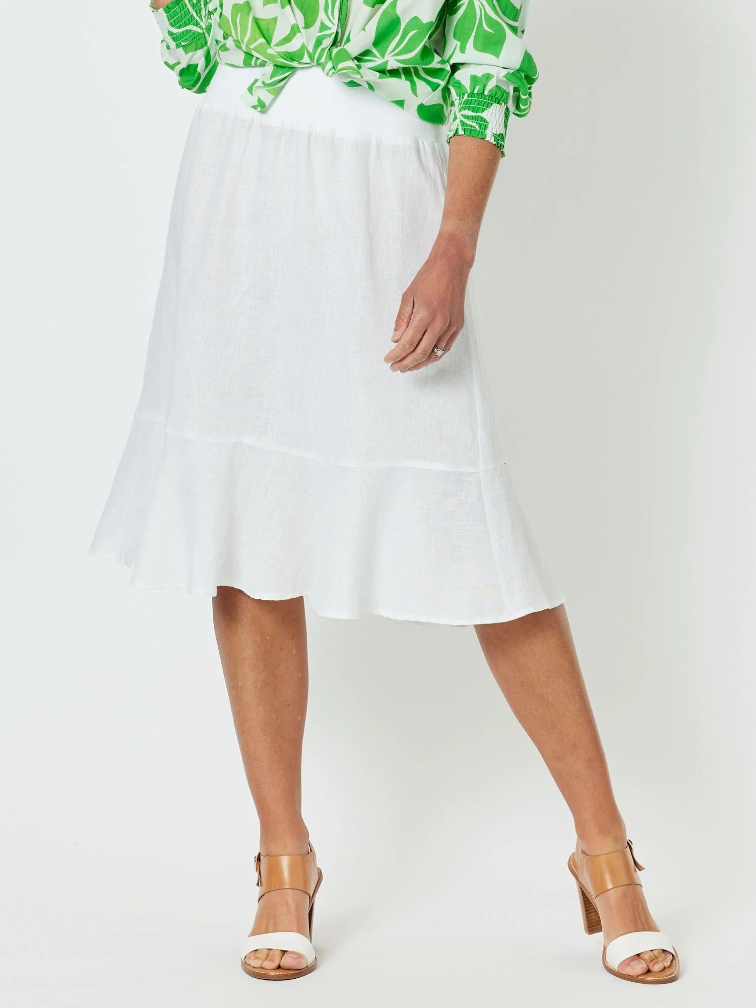 Piccolo Flute Hem Linen Skirt