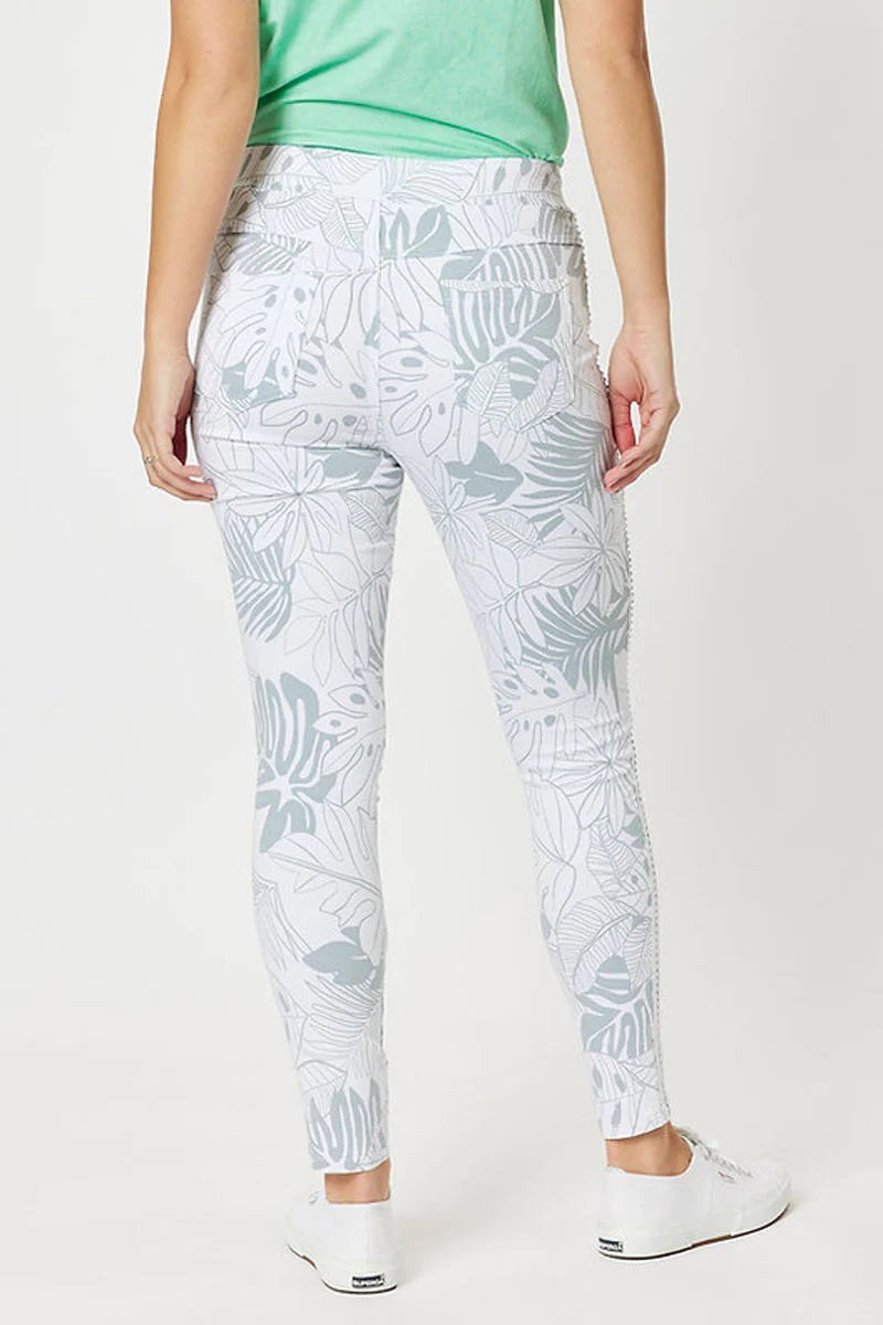 Printed Palm Jean