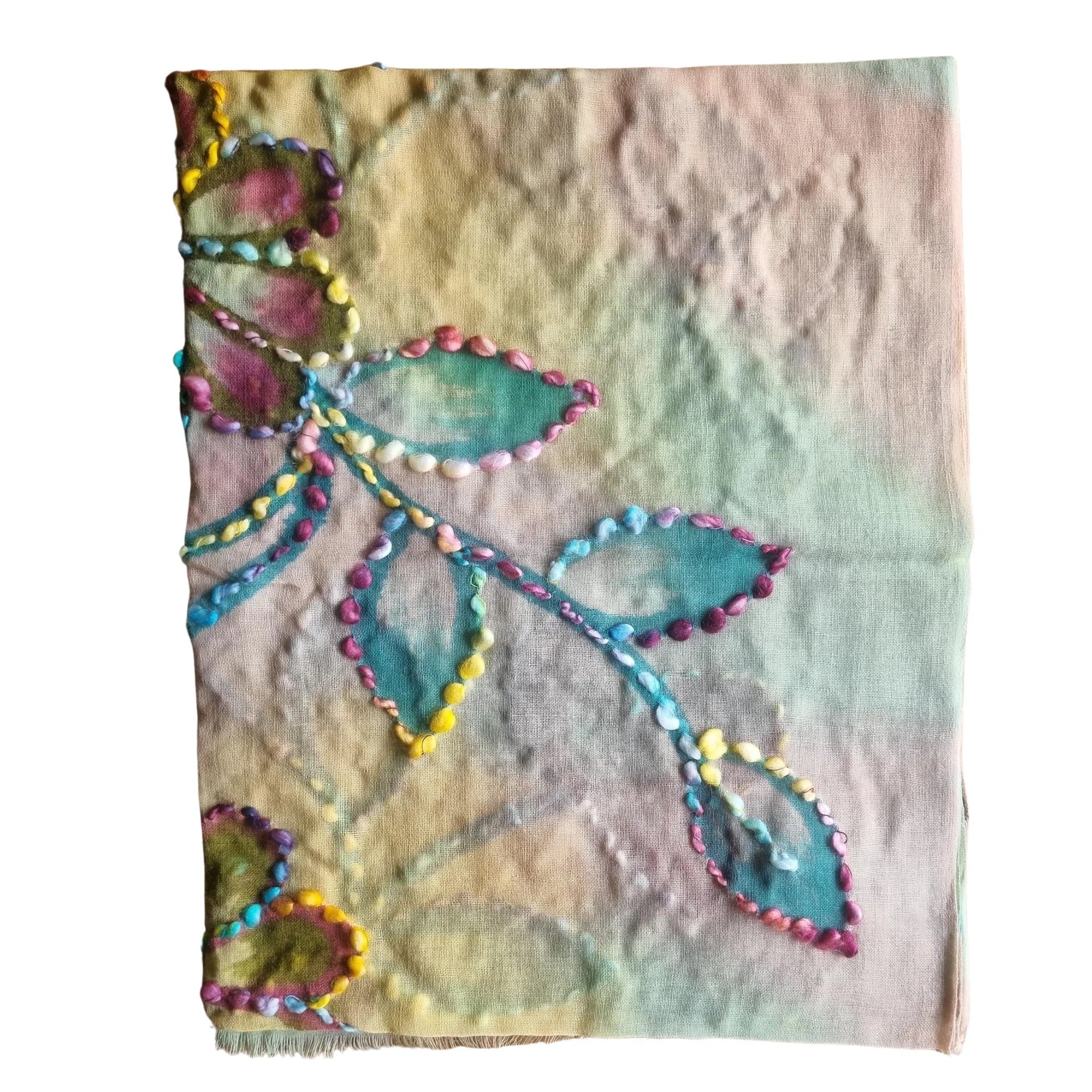 Embroidered Wool Scarf