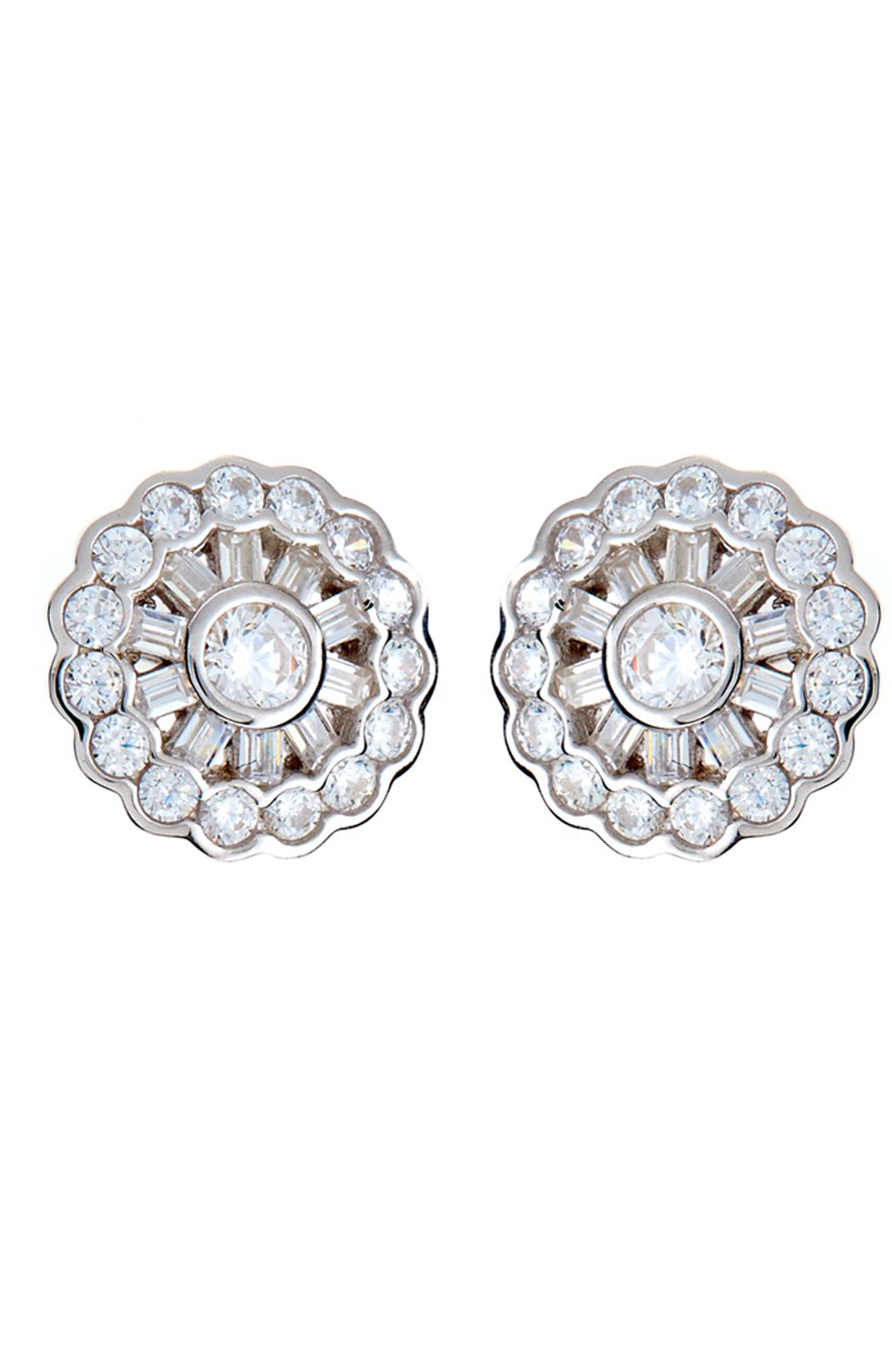 Rhodium cz Earrings