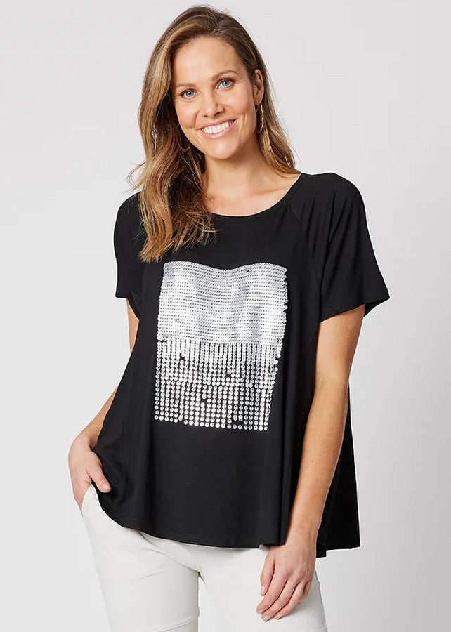 Sequin Square Tee by Threadz at Kindred Spirit Boutique &amp; Gift