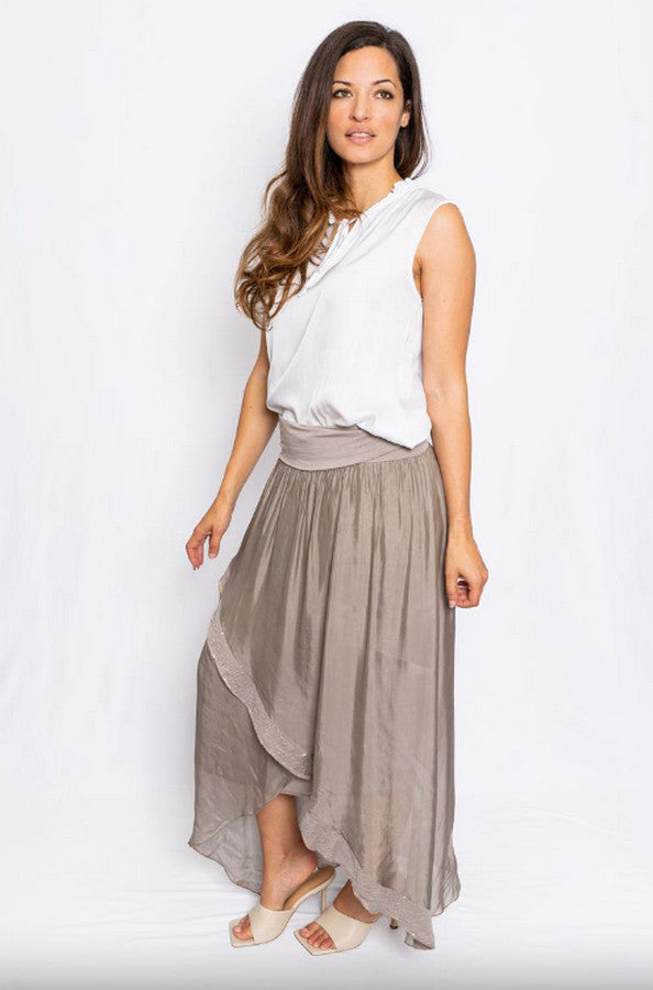 Capulet Cross Front Silk Skirt by The Italian Closet at Kindred Spirit Boutique &amp; Gift