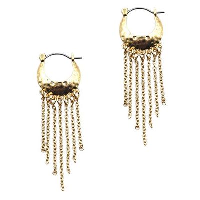 Hammered Chain Tassel Earring