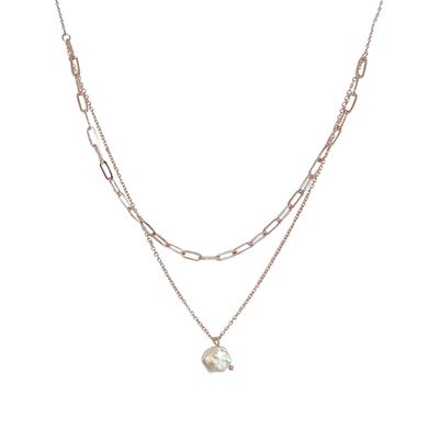 Pearl Pendant Double Necklace